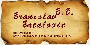 Branislav Batalović vizit kartica